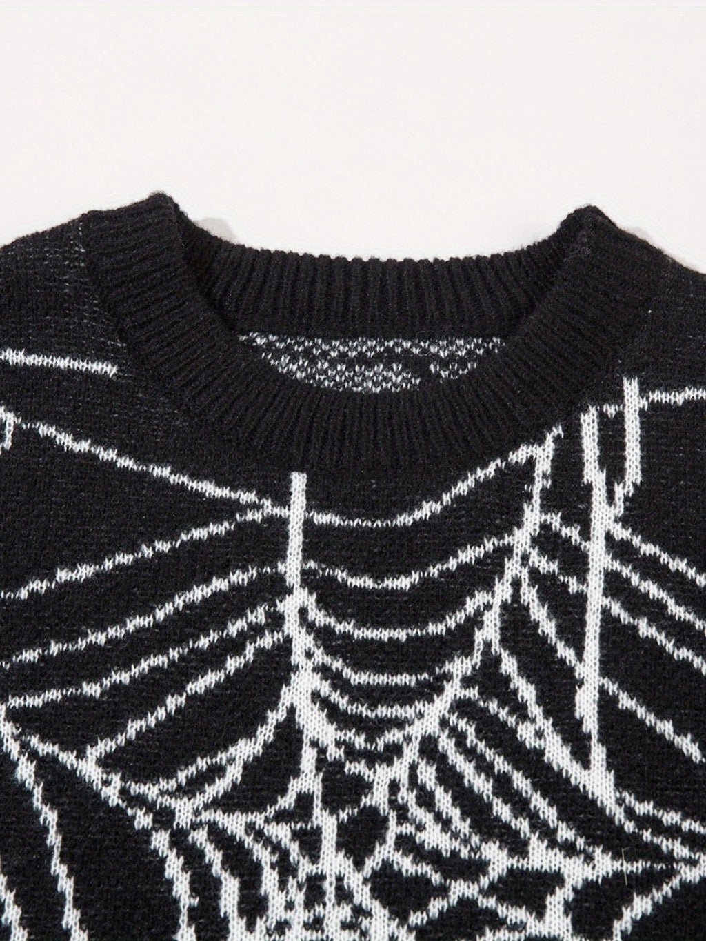 Spider Web Pattern Knitted Sweater