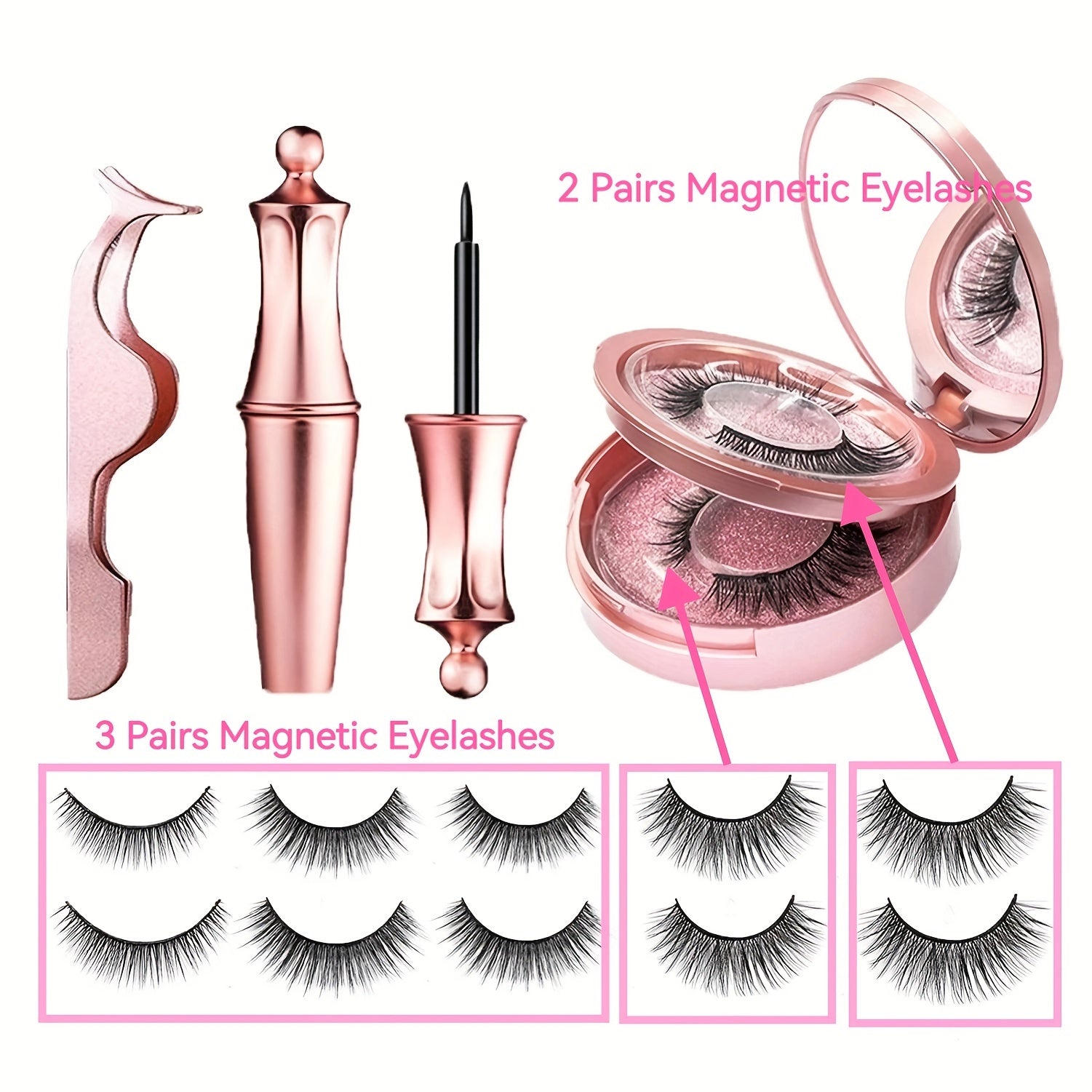 5 Pairs 3D Magnetic Eyelashes