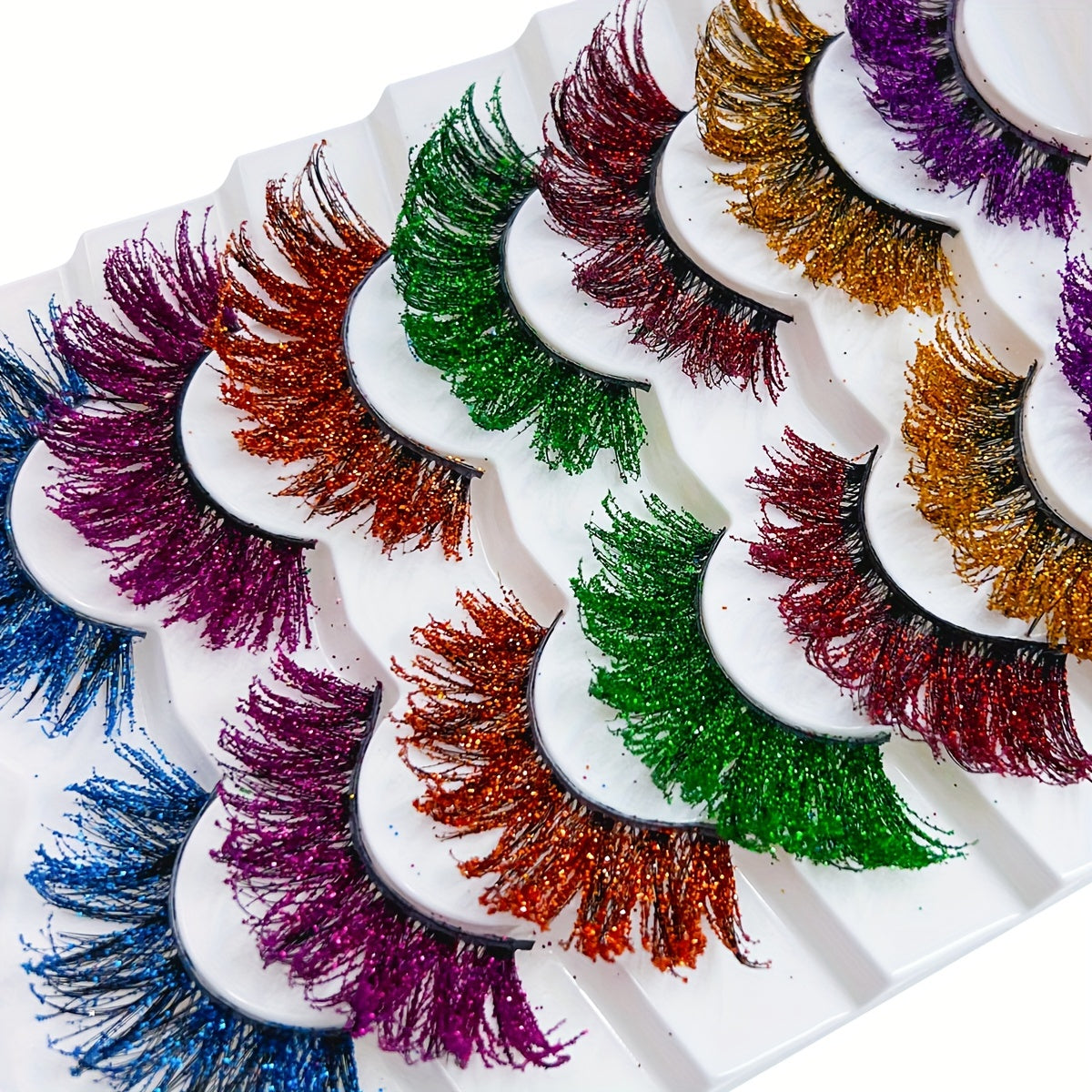 7 Pairs False Glittler Lashes