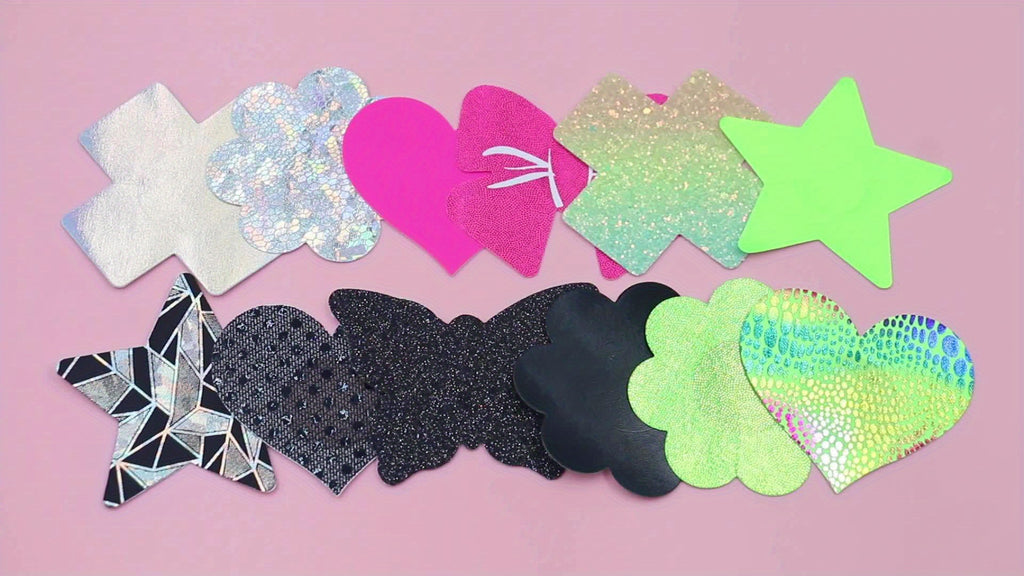12 Pairs Holographic Neon Nipple Pasties