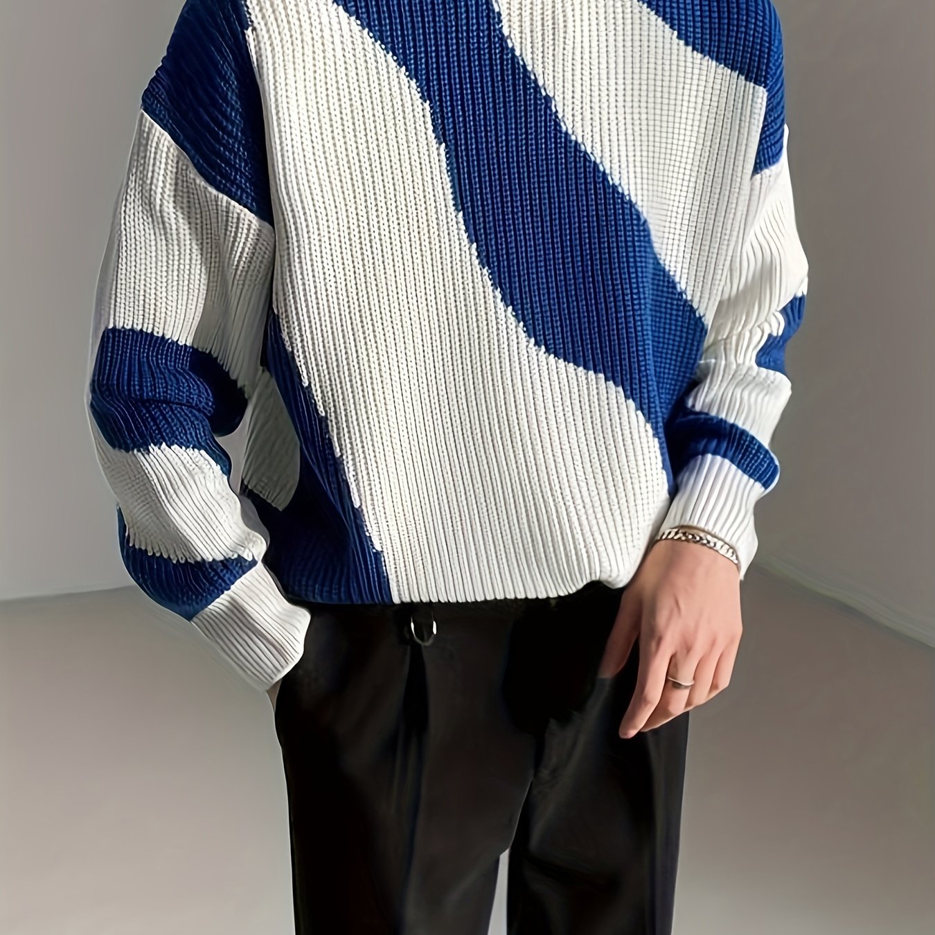 Funky Striped Knit Sweater