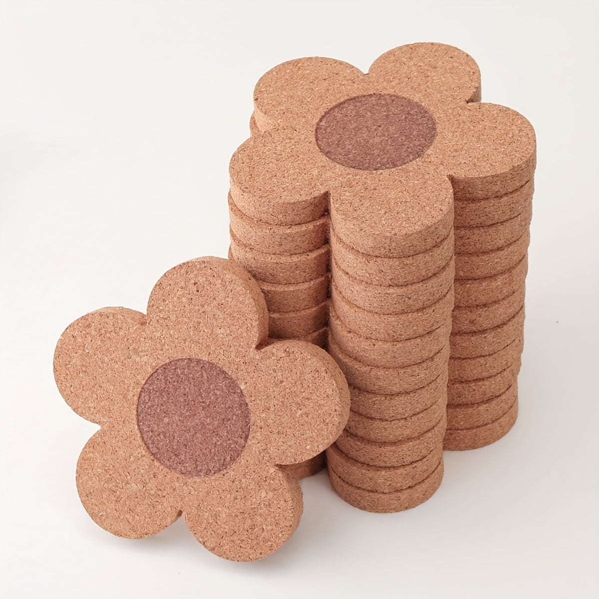 12pcs Floral Shape Cork Coaster