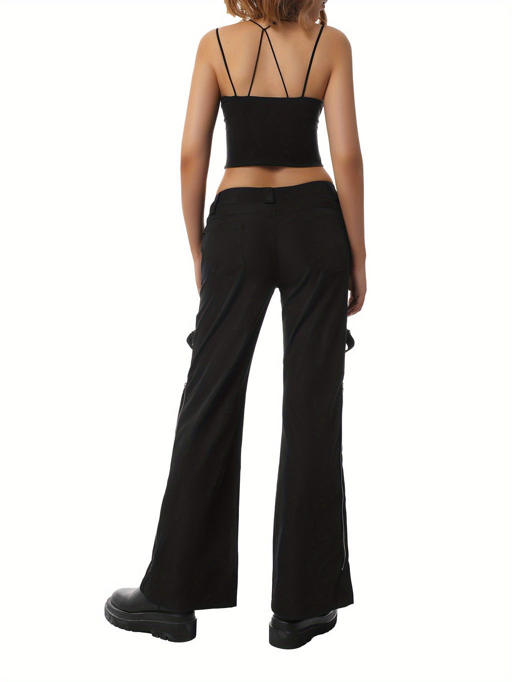 Tied UP Low-Waist Wide-leg Trousers