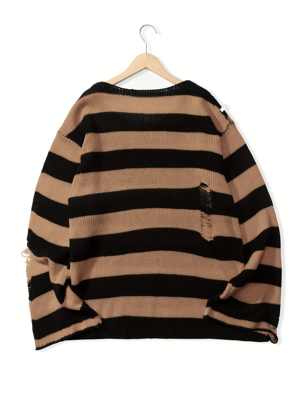 Retro Ripped Striped Sweater