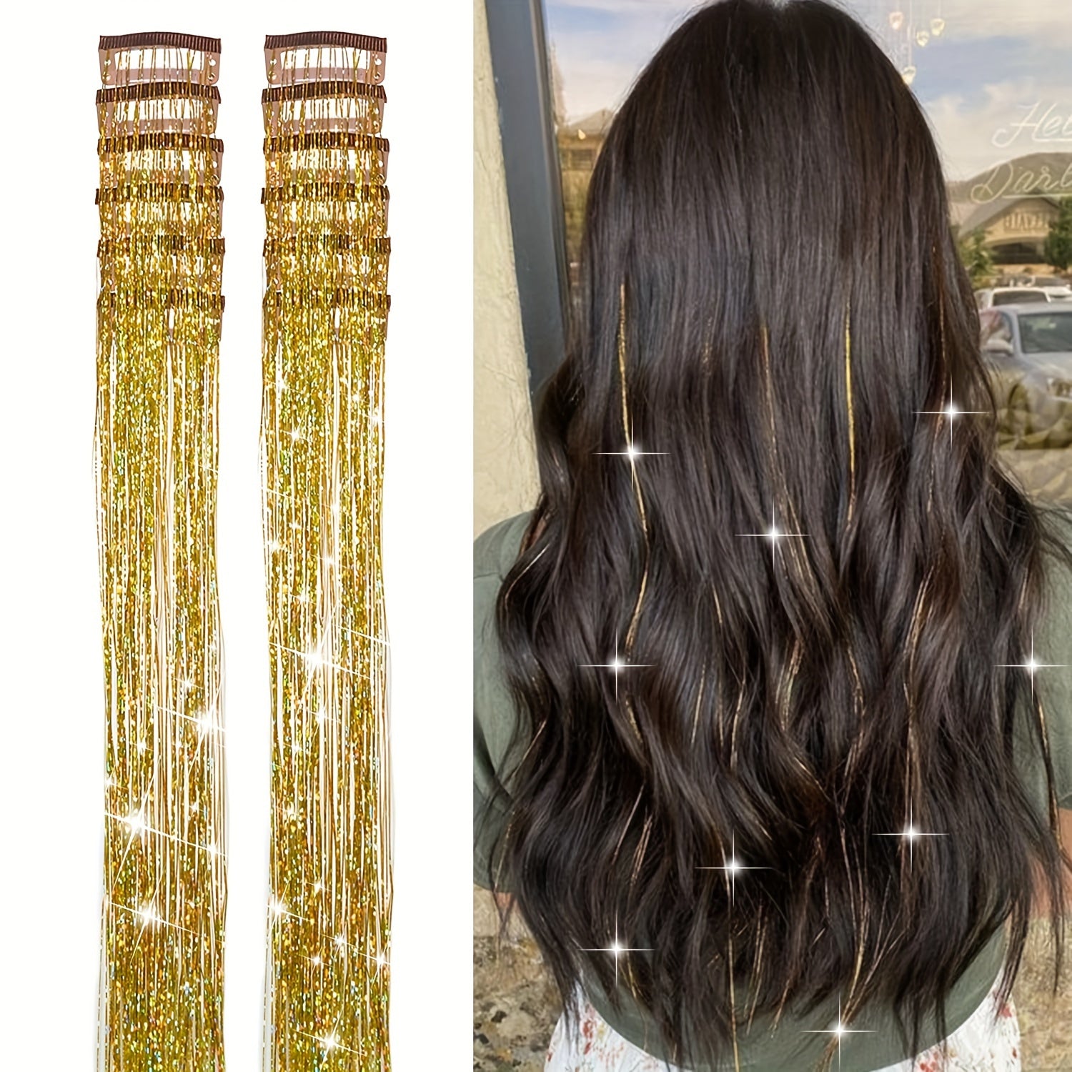 12Pcs Hair Tinsel Clips
