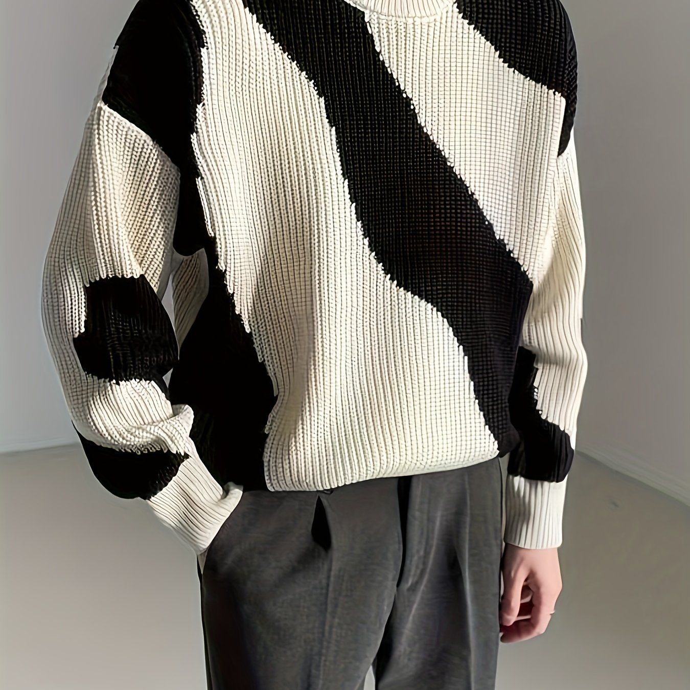Funky Striped Knit Sweater