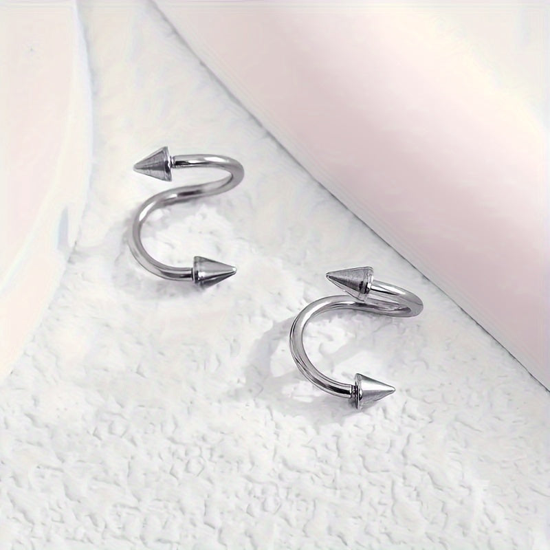 2 Piece Spike Demon Stainless Steel Lip Rings