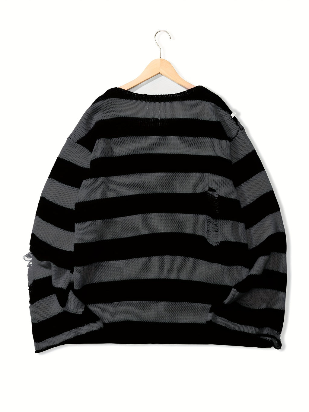 Retro Ripped Striped Sweater