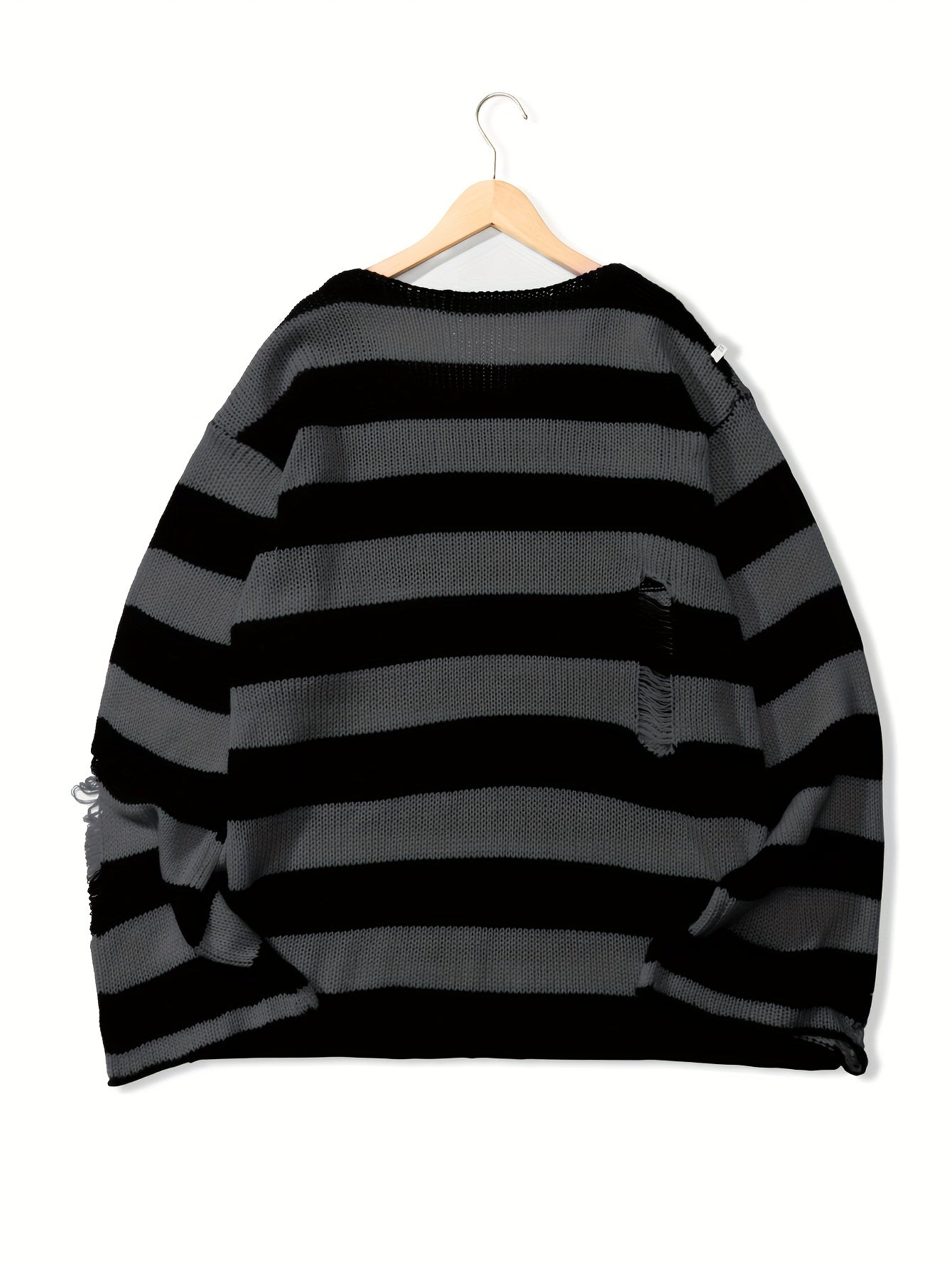 Retro Ripped Striped Sweater