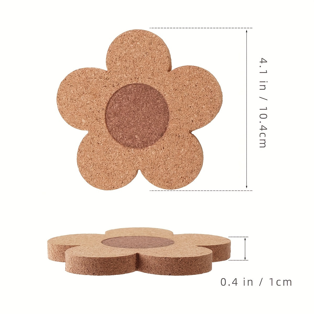 12pcs Floral Shape Cork Coaster