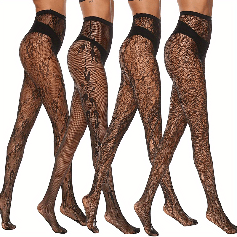 4 pairs Patterned Fishnets