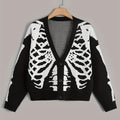 Skeleton Print Knit Cardigan