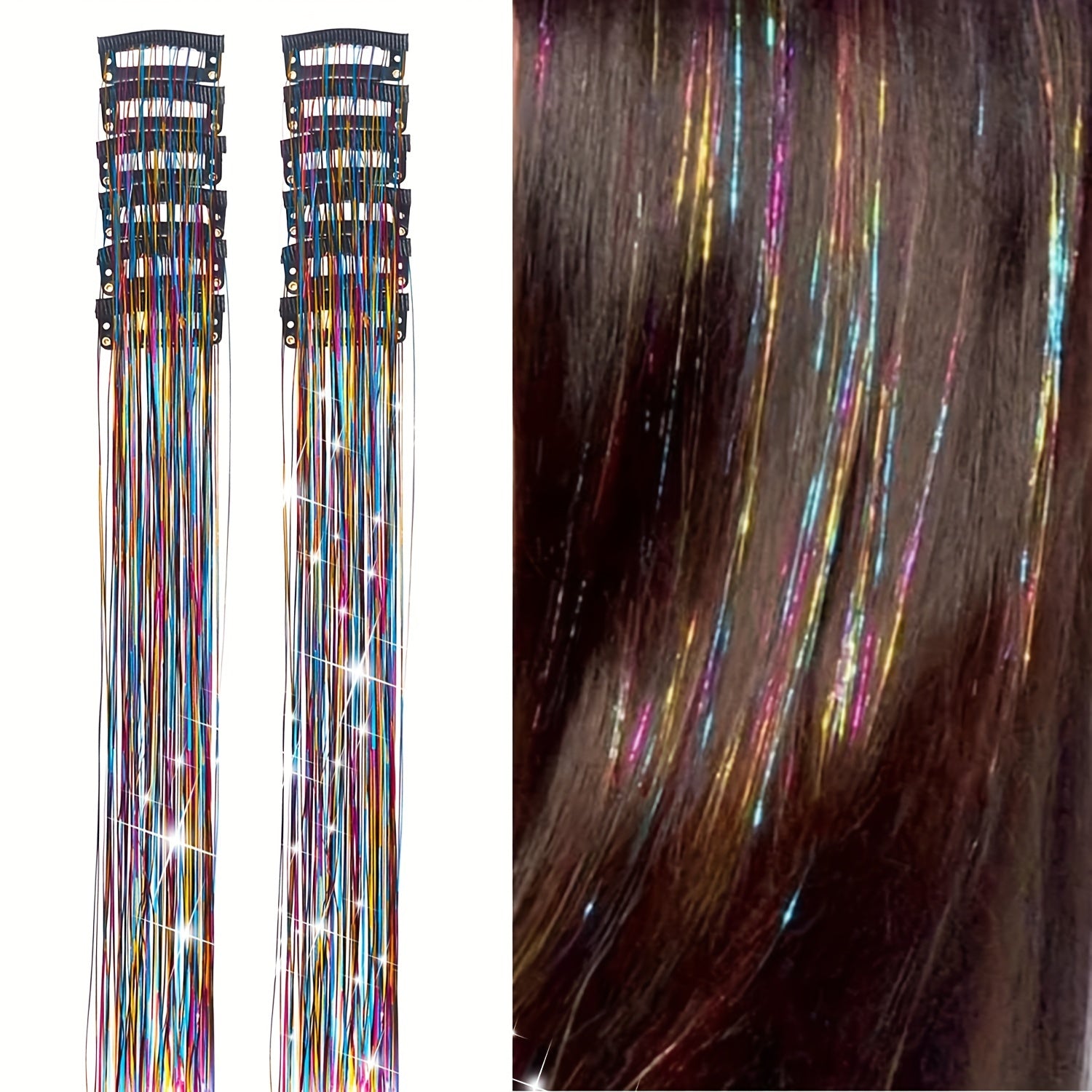 12Pcs Hair Tinsel Clips
