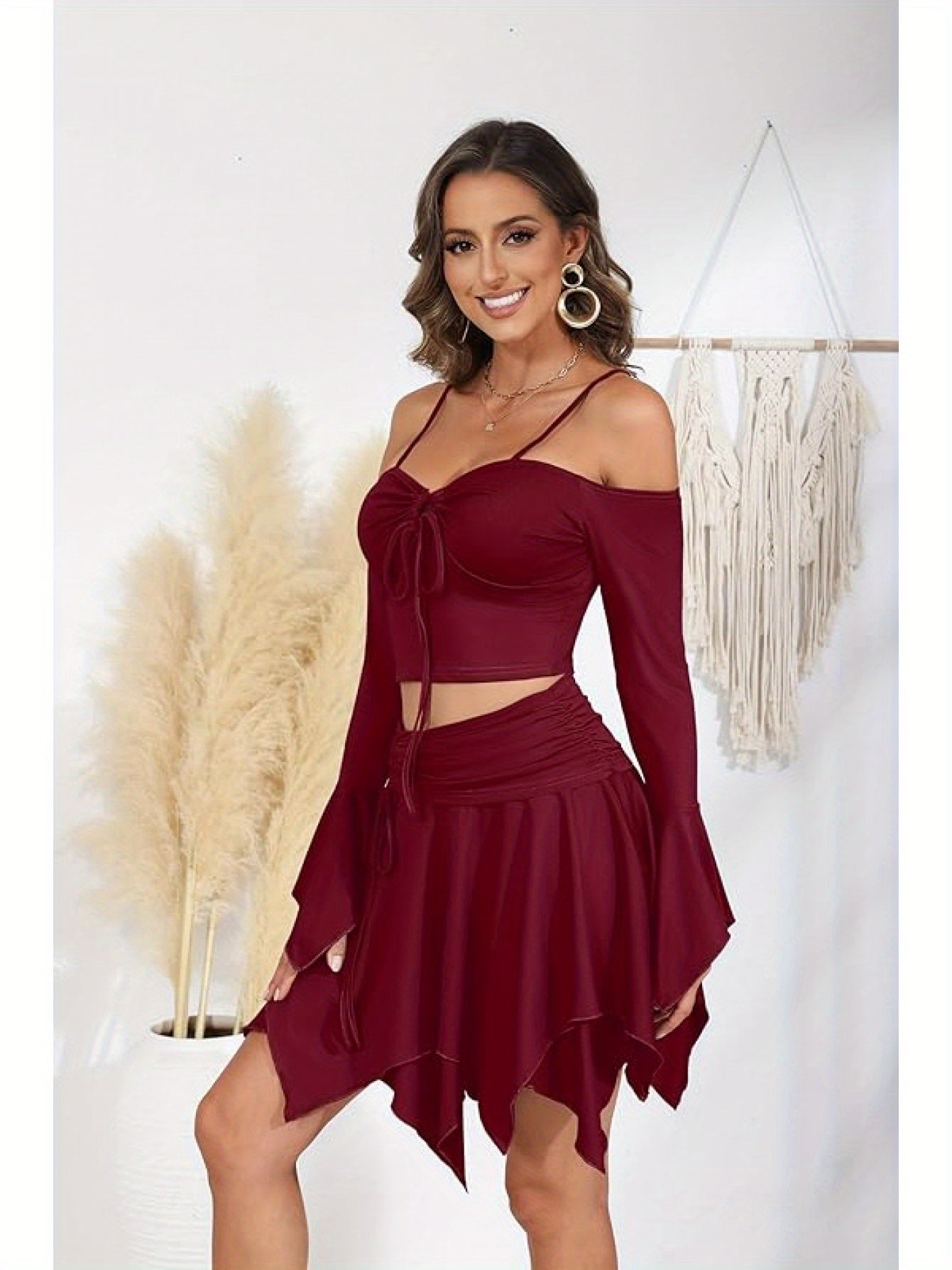 2pc Fairy Off-Shoulder Ruffled Outfit Set