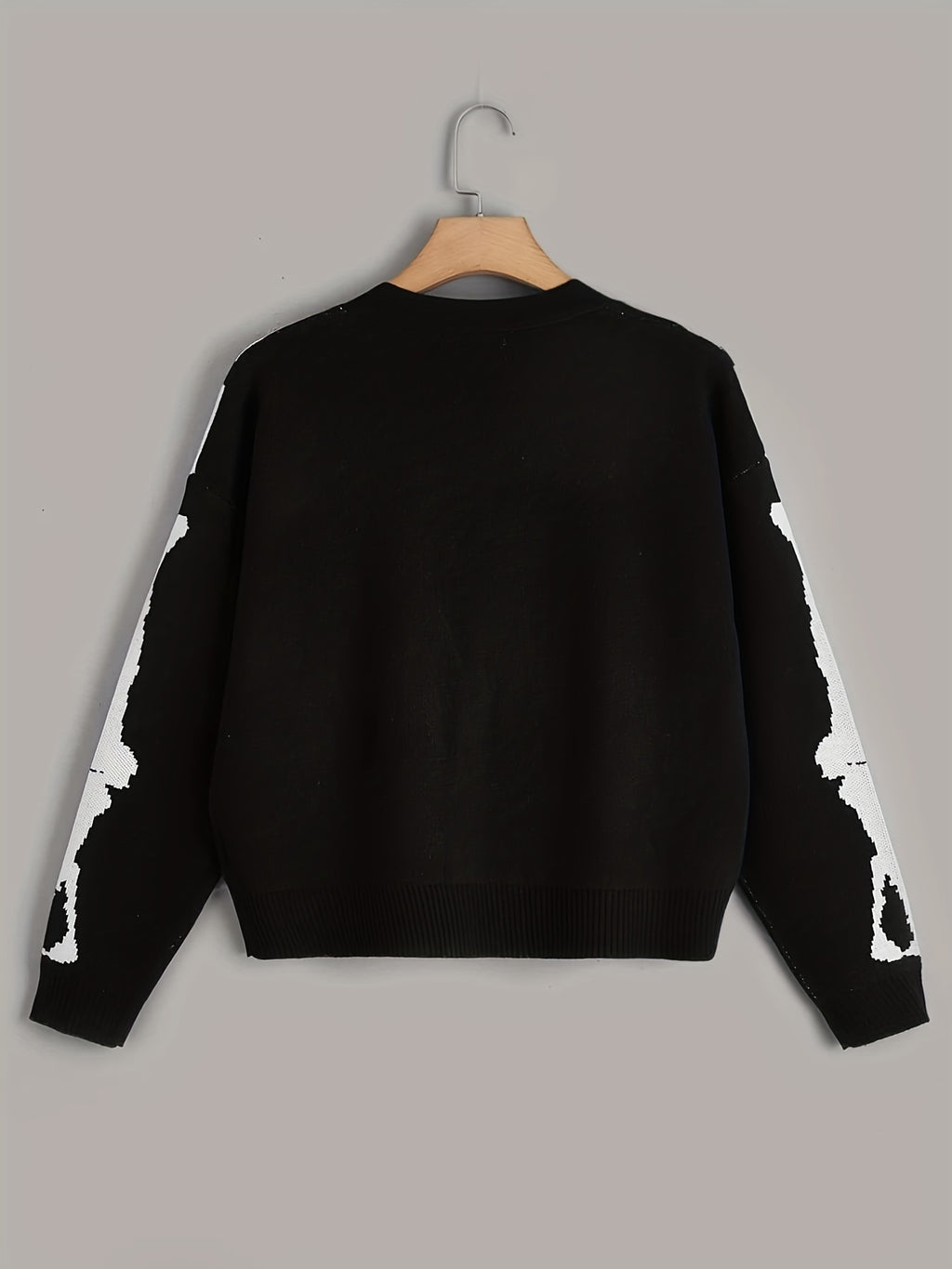 Skeleton Print Knit Cardigan