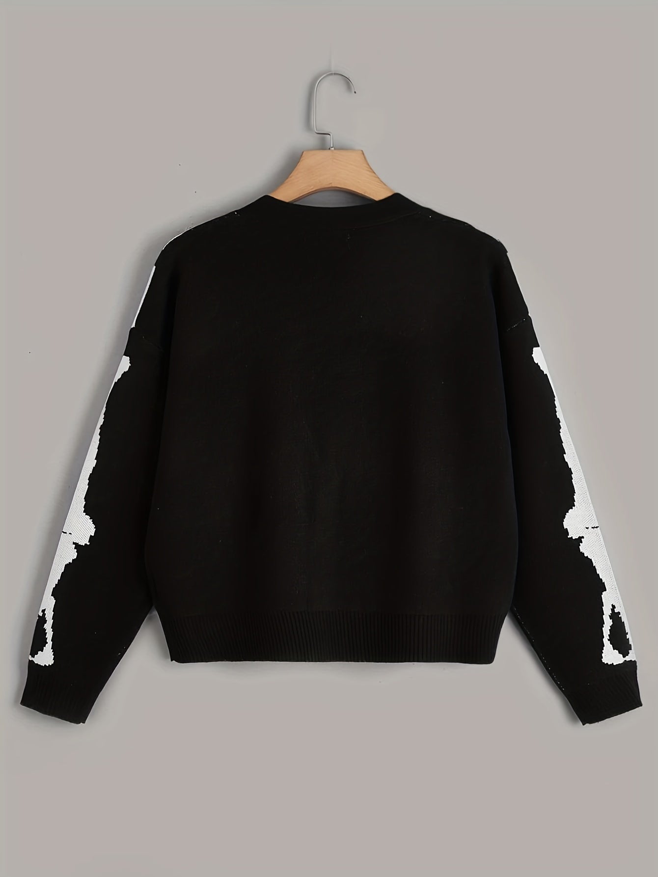Skeleton Print Knit Cardigan