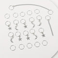 22 Pcs Star and Moon Hair Rings