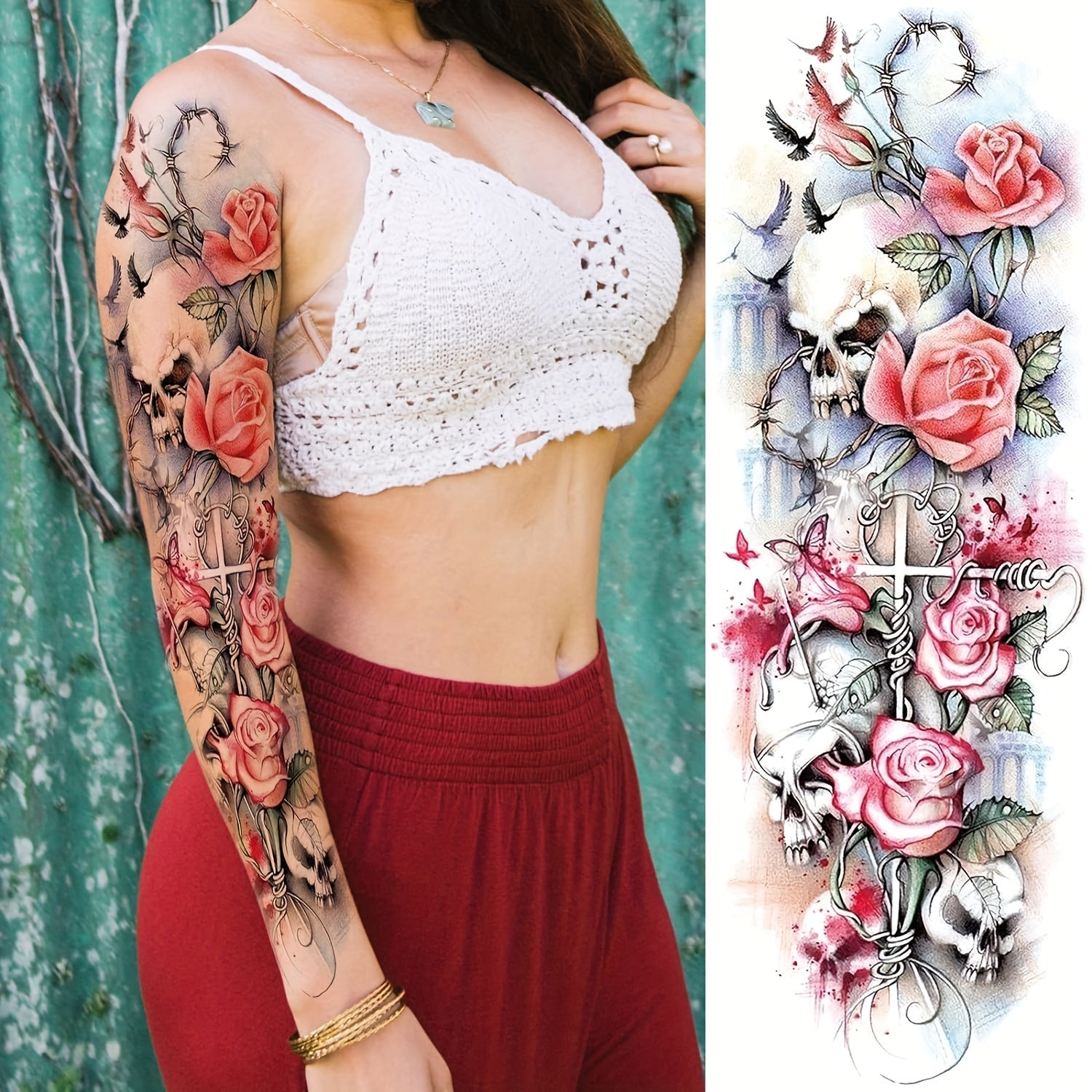 8pcs Temporary Tattoo Sleeves
