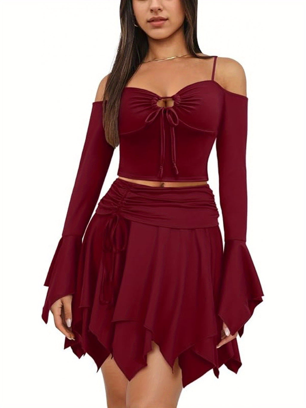 2pc Fairy Off-Shoulder Ruffled Outfit Set