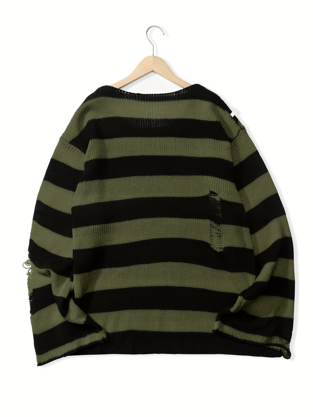 Retro Ripped Striped Sweater