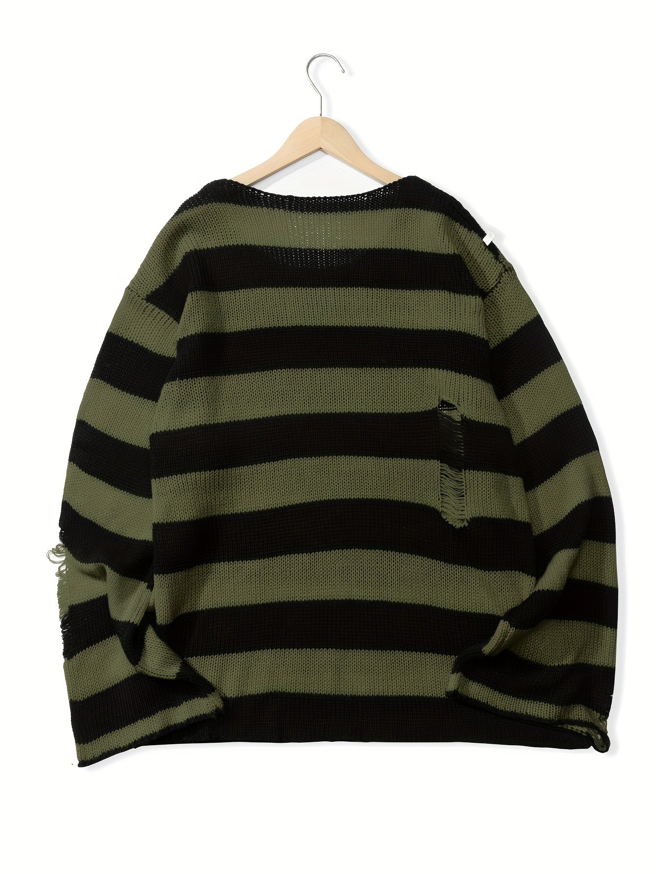 Retro Ripped Striped Sweater