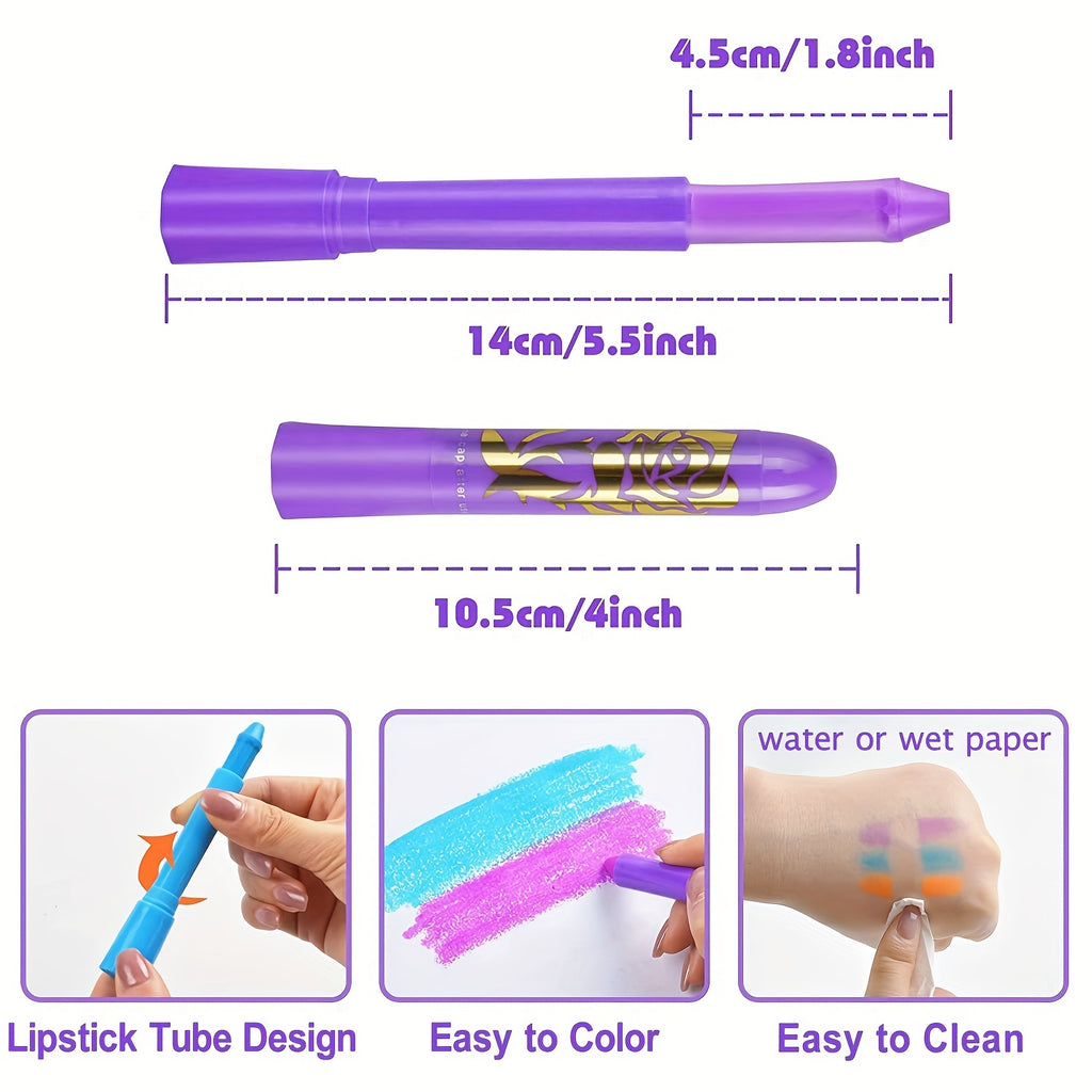 12 Pcs Glow-In-The-Dark Body Paint