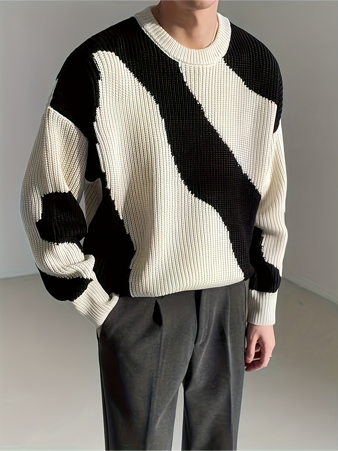 Funky Striped Knit Sweater
