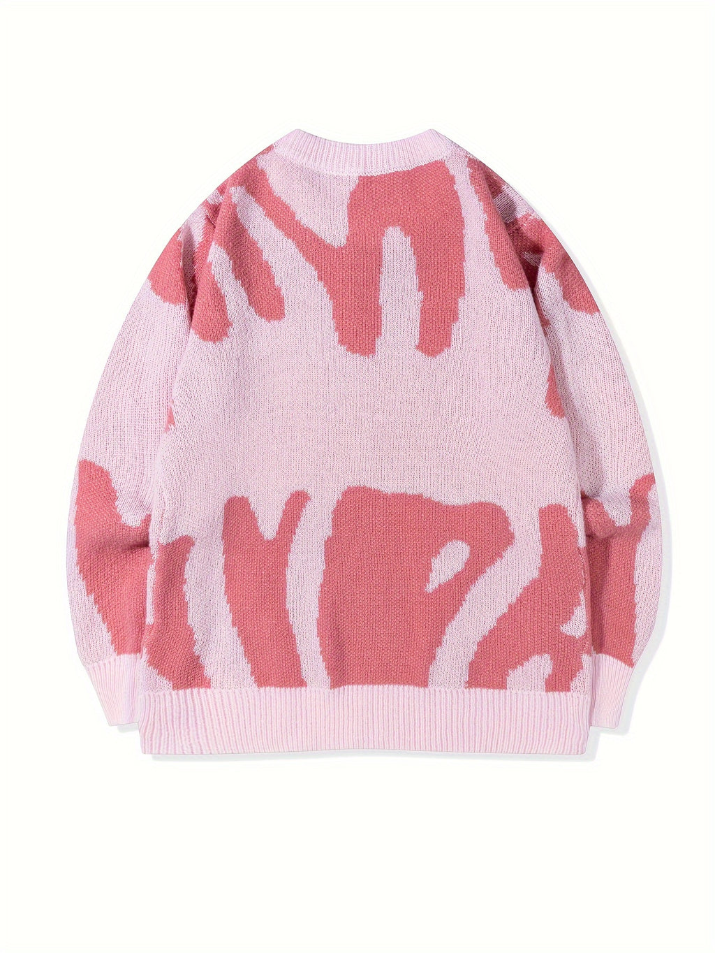 Knitted Letter Print Sweater