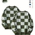 Checkered Knit Sweater