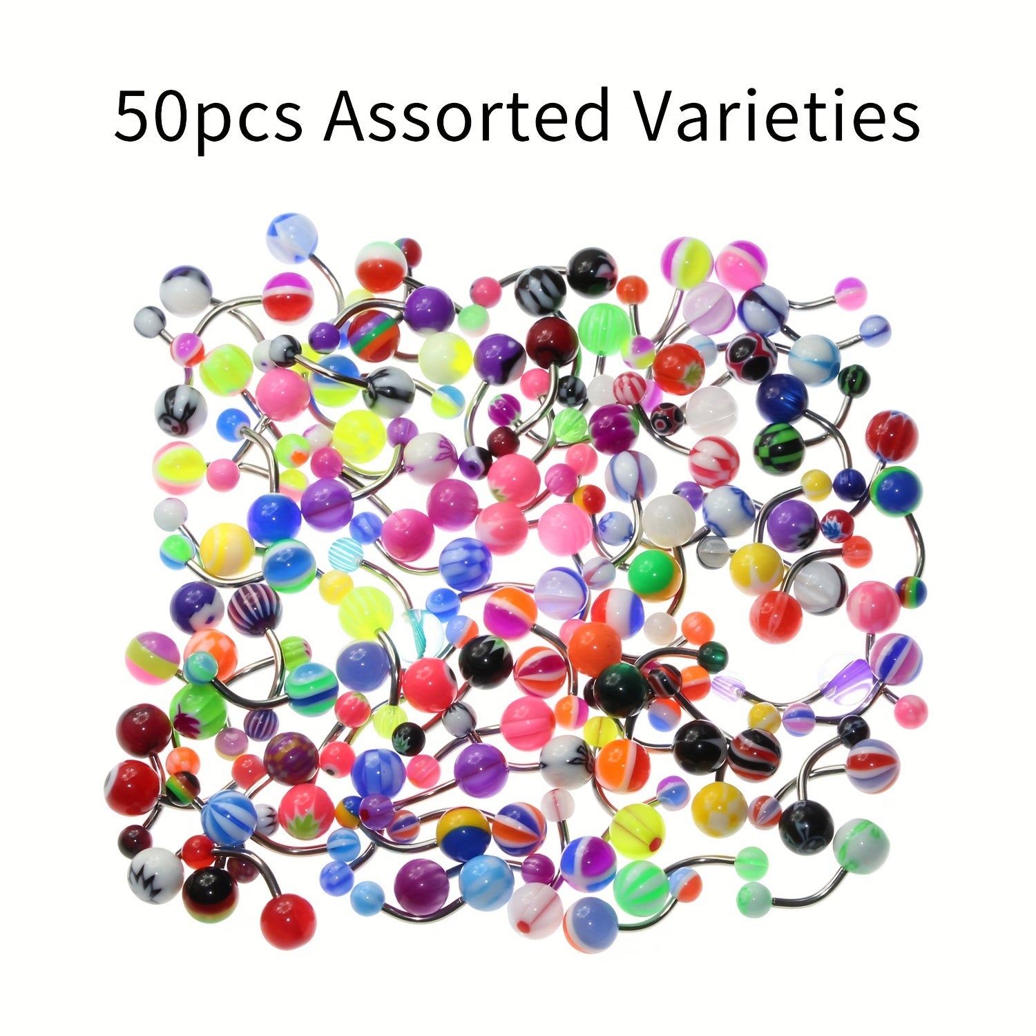 10pcs/30pcs/50pcs/100pcs Stainless Steel Belly Button Rings