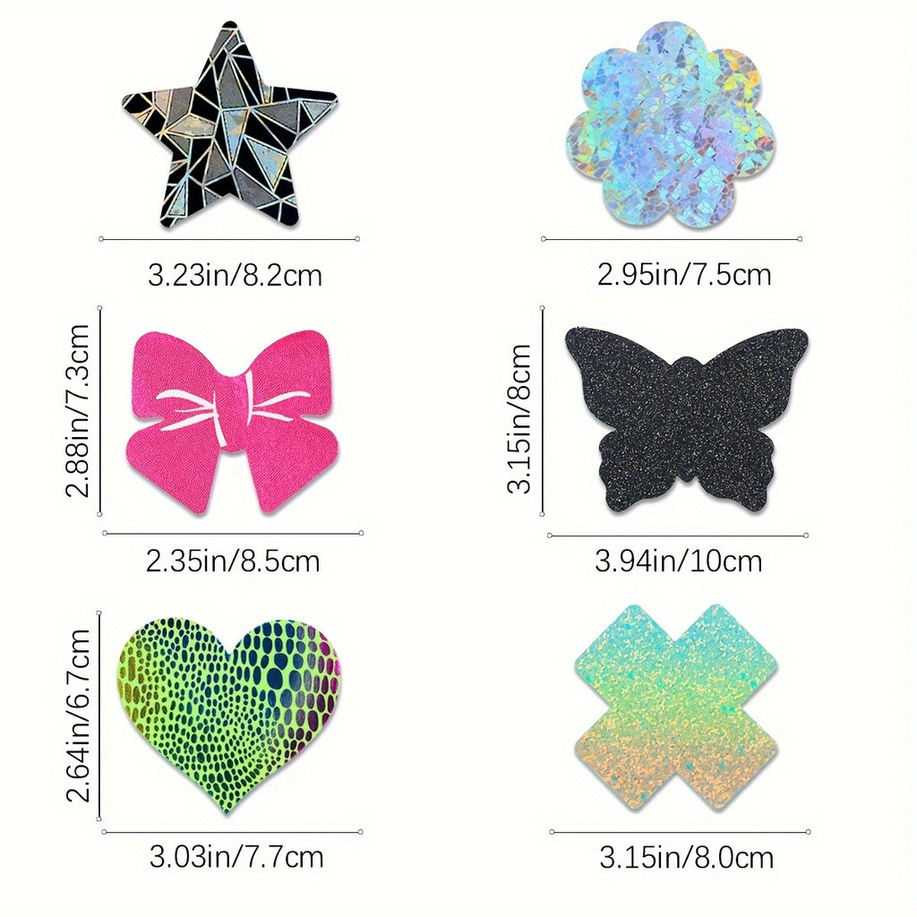 12 Pairs Holographic Neon Nipple Pasties