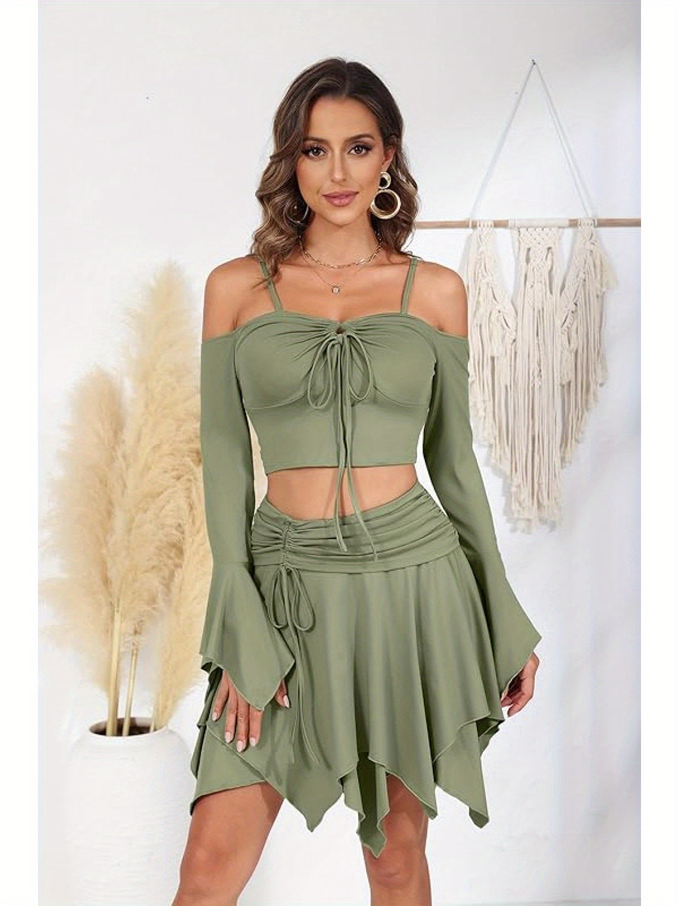 2pc Fairy Off-Shoulder Ruffled Outfit Set