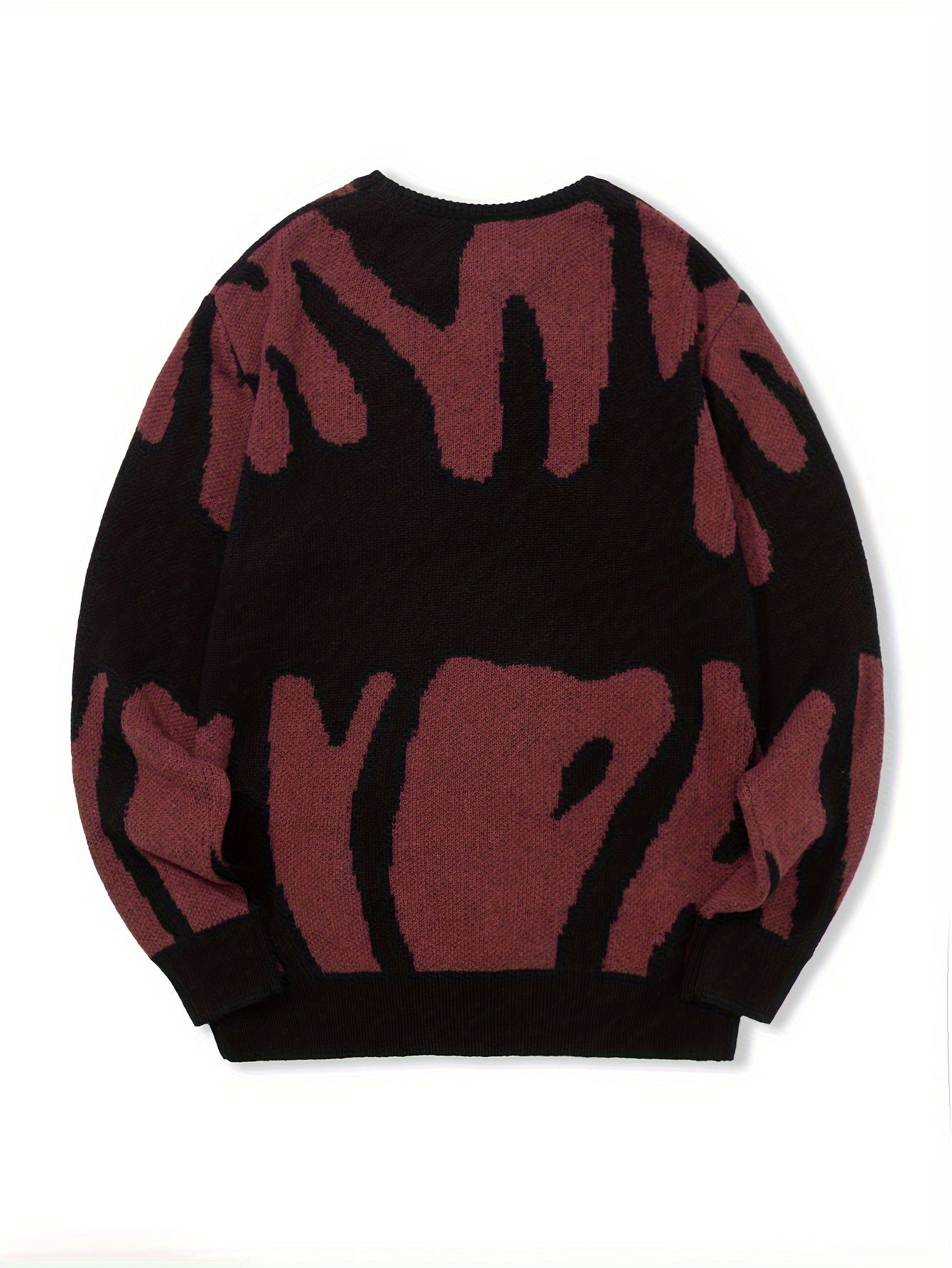 Knitted Letter Print Sweater