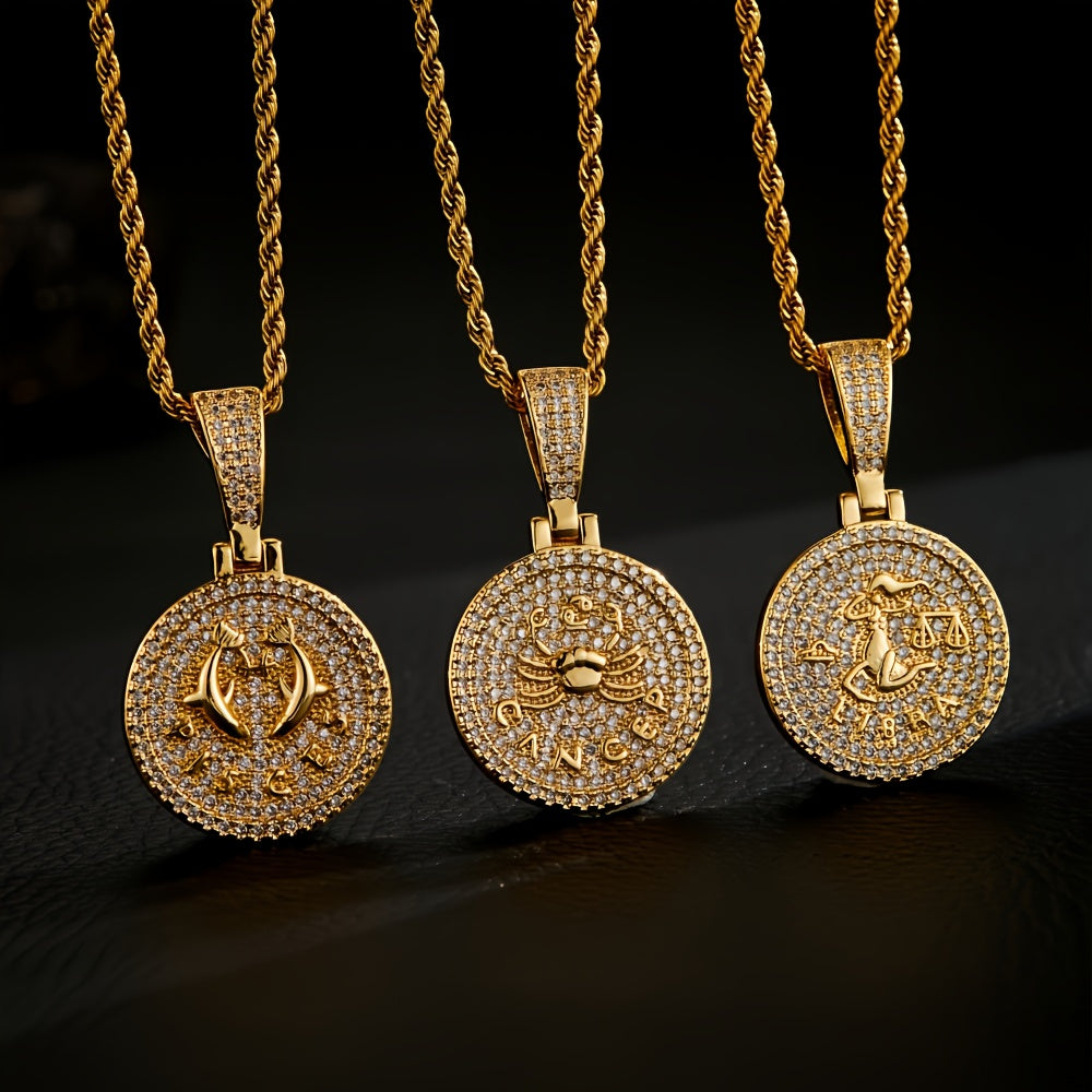 14k Gold Plated Zodiac Coins Necklace
