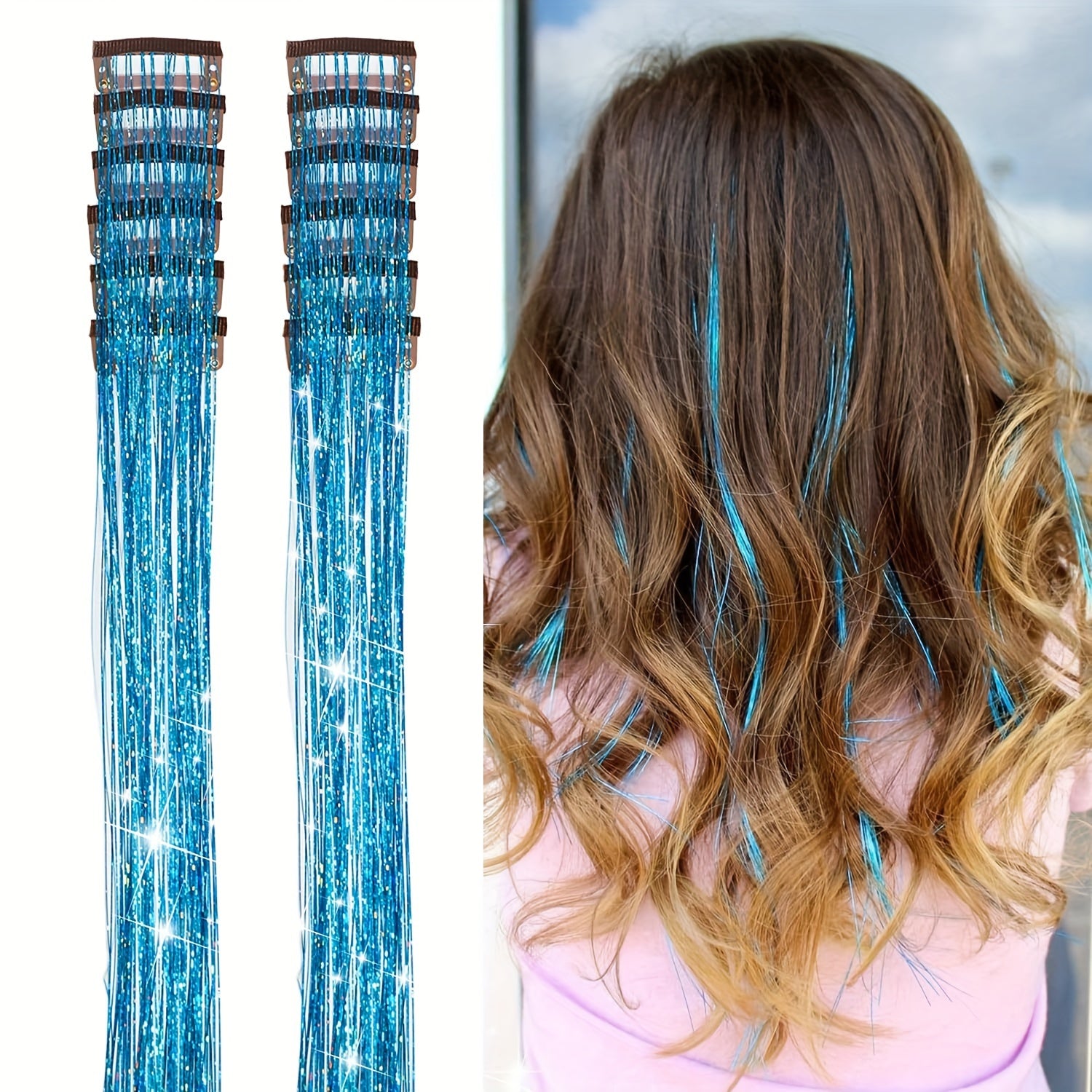12Pcs Hair Tinsel Clips