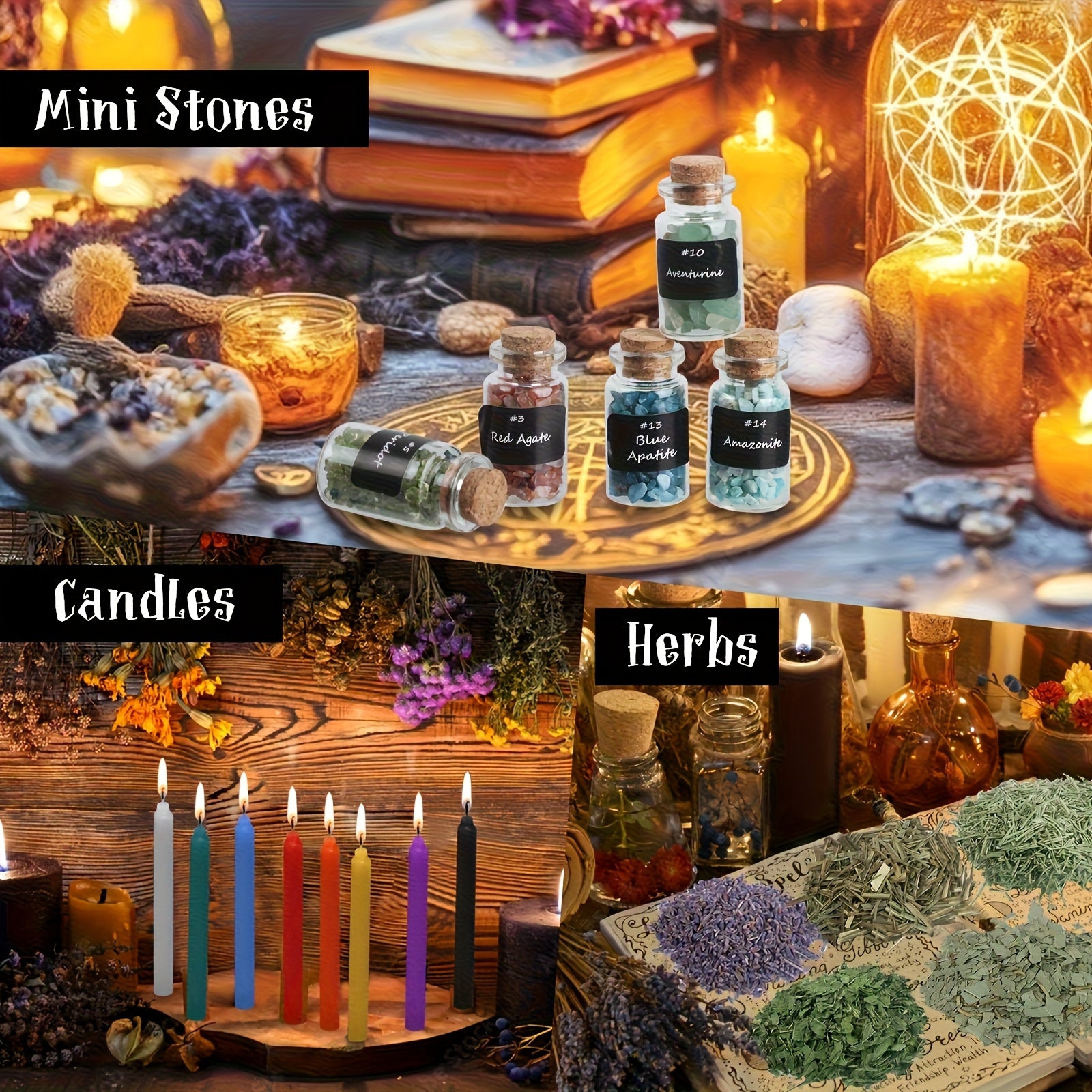 64pcs Witchcraft Supplies Kit