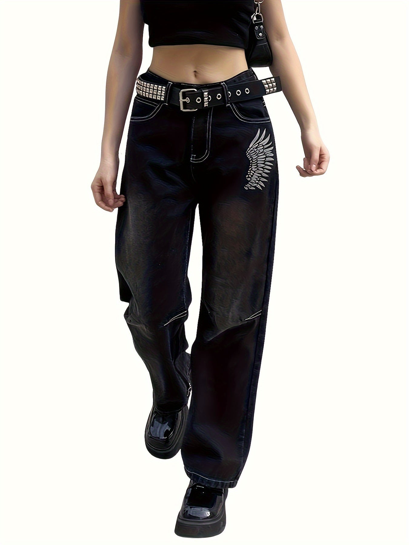 Angel Wing High Waist Jeans