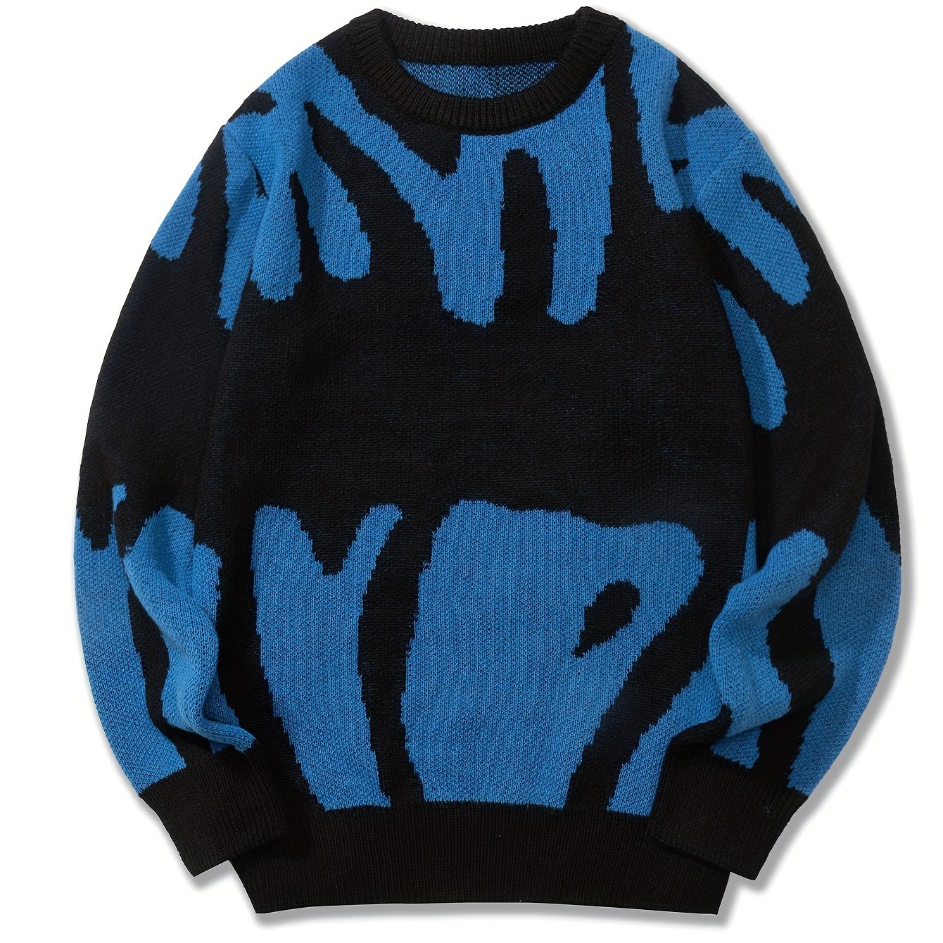 Knitted Letter Print Sweater