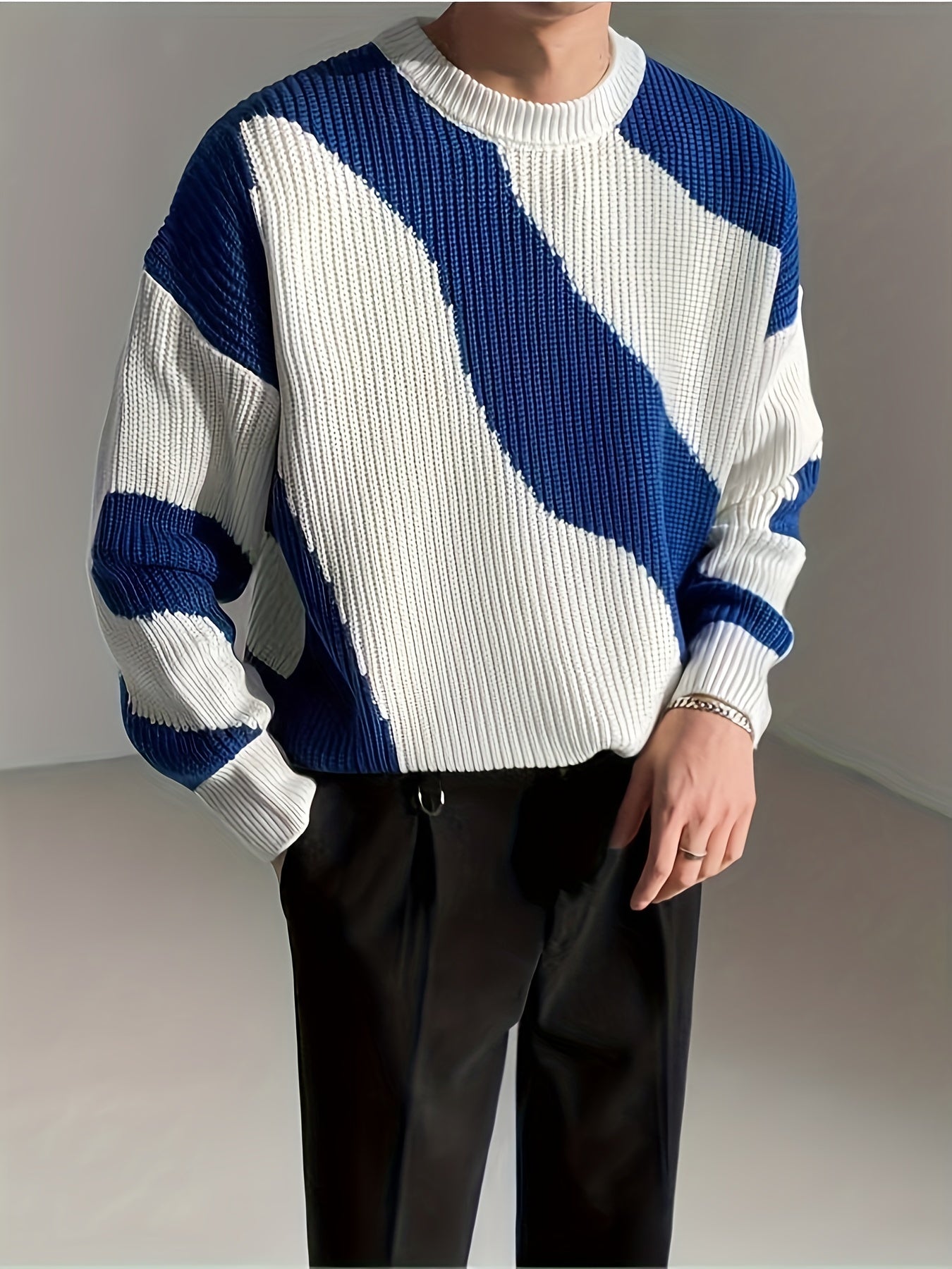 Funky Striped Knit Sweater