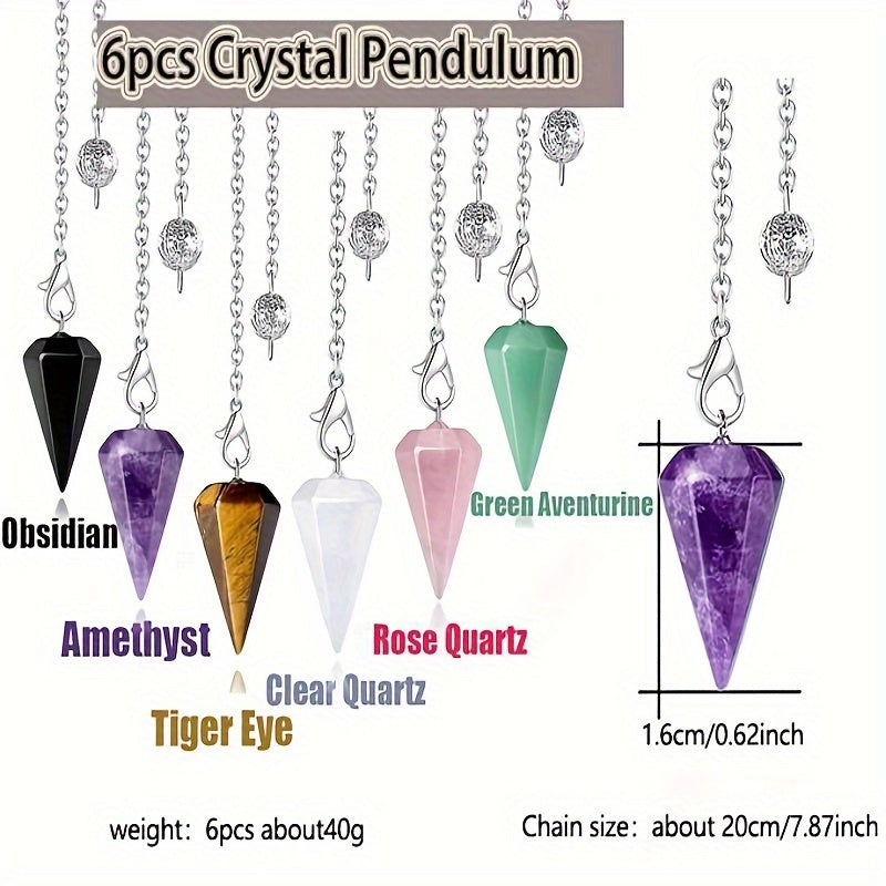 6pcs Crystal Pendulum Set