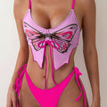2-Piece Butterfly Bikini Set with Side-Tie Drawstrings