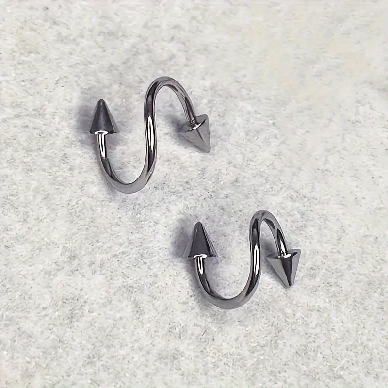 2 Piece Spike Demon Stainless Steel Lip Rings