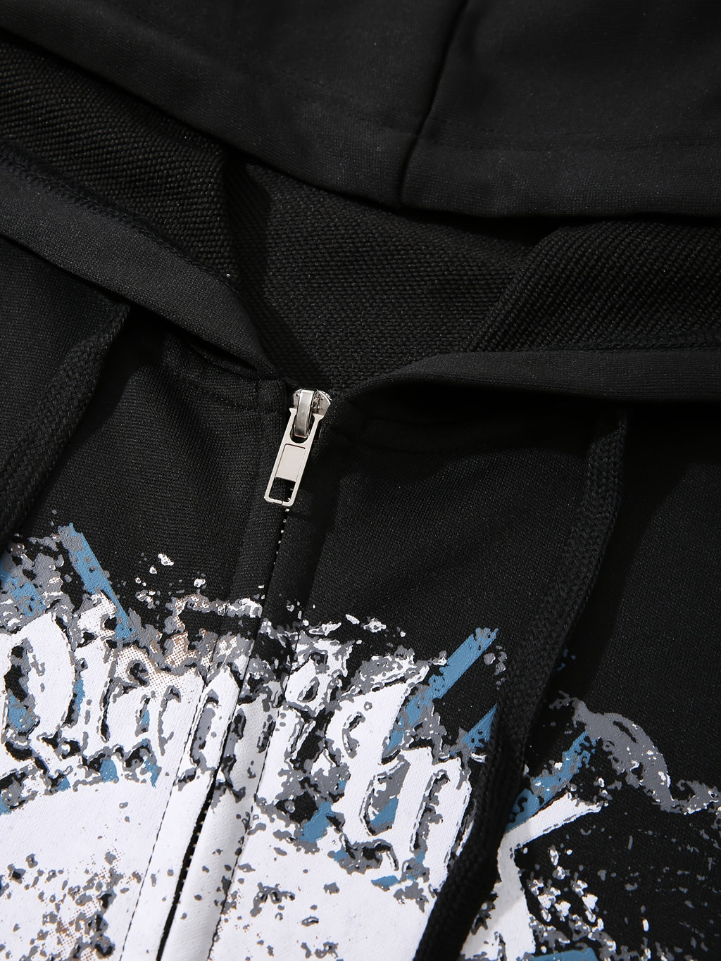 Skull & Floral Print Zip Up Hoodie