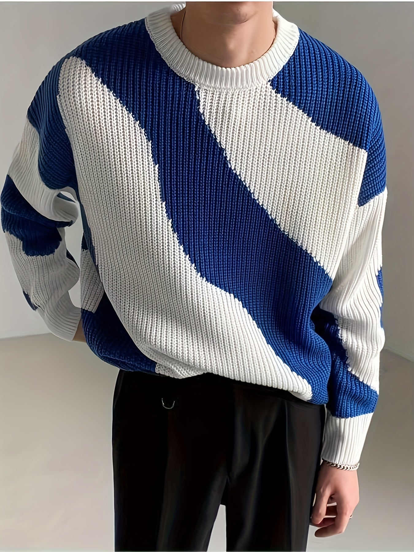 Funky Striped Knit Sweater