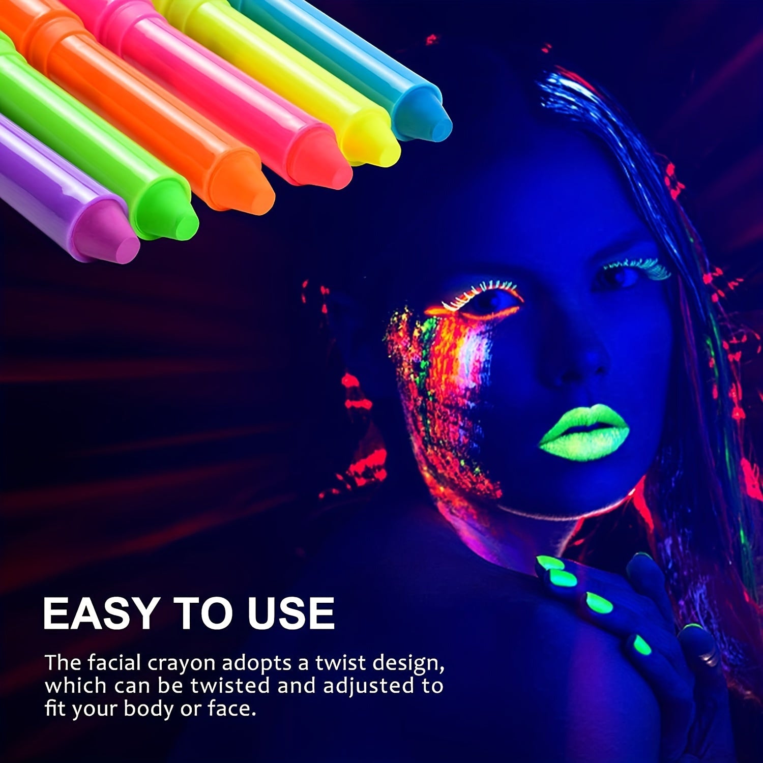12 Pcs Glow-In-The-Dark Body Paint