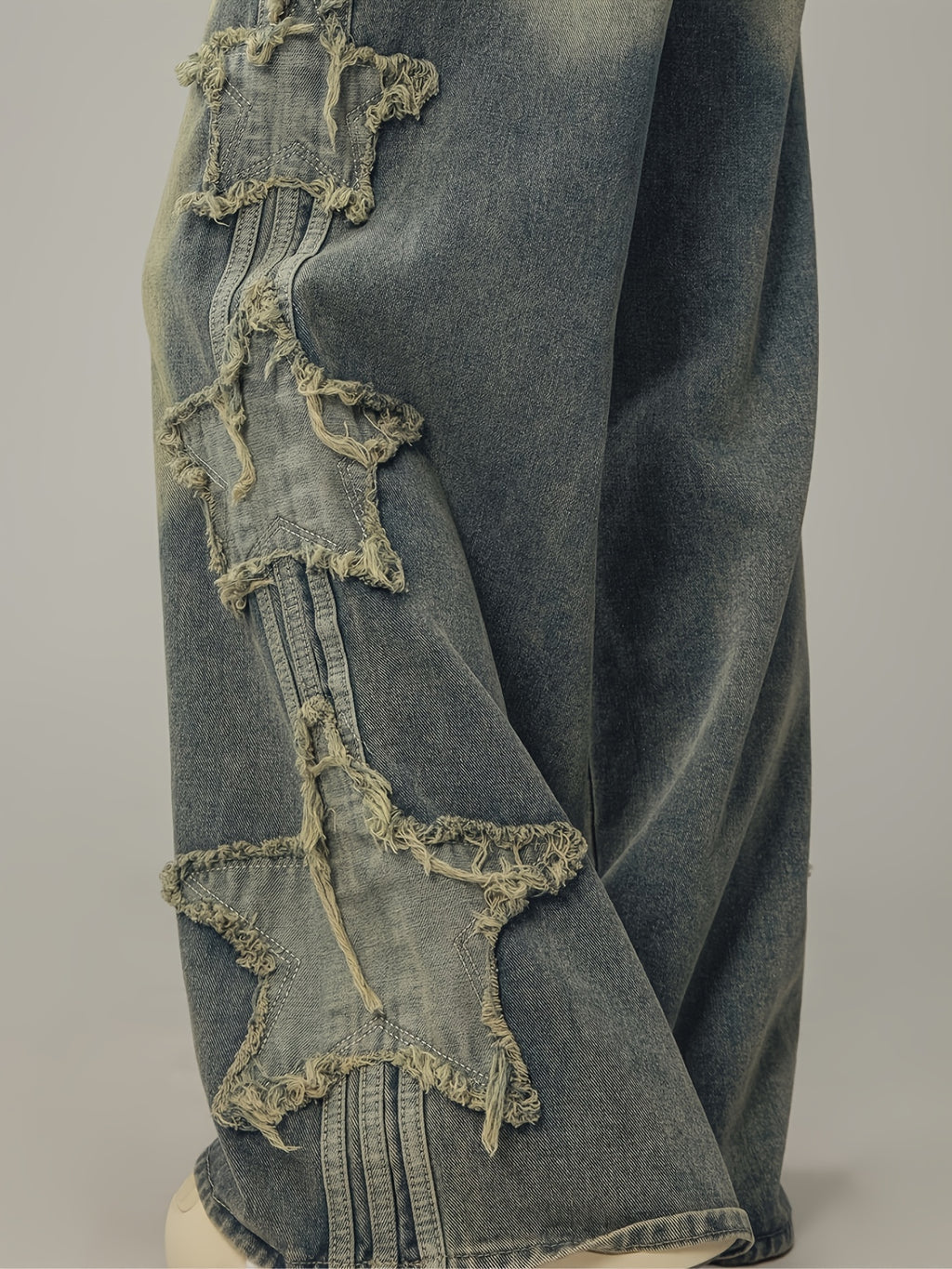 Y2K High-Waisted Patchwork Star Jeans