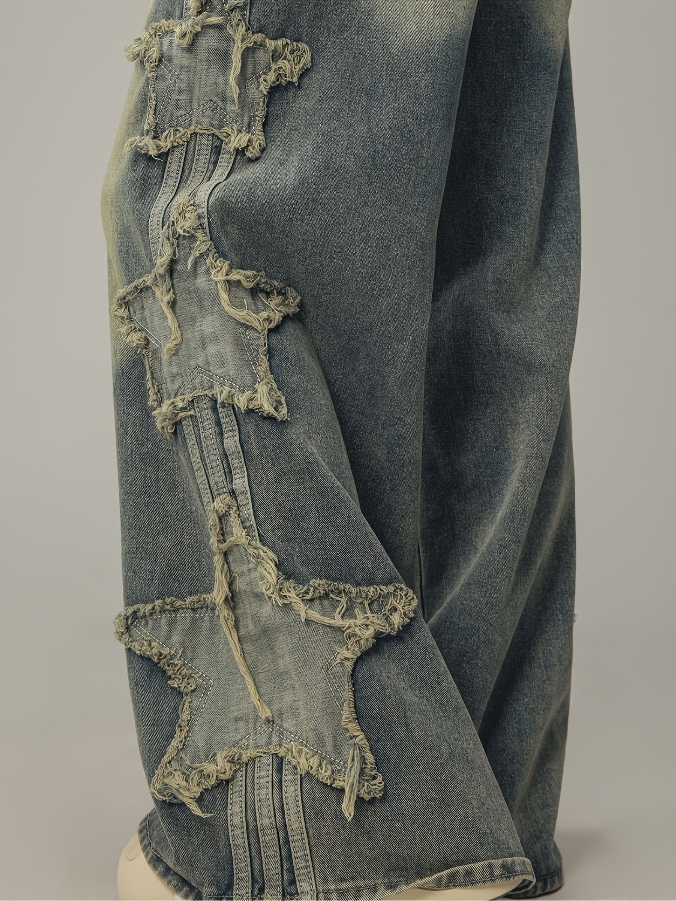 Y2K High-Waisted Patchwork Star Jeans