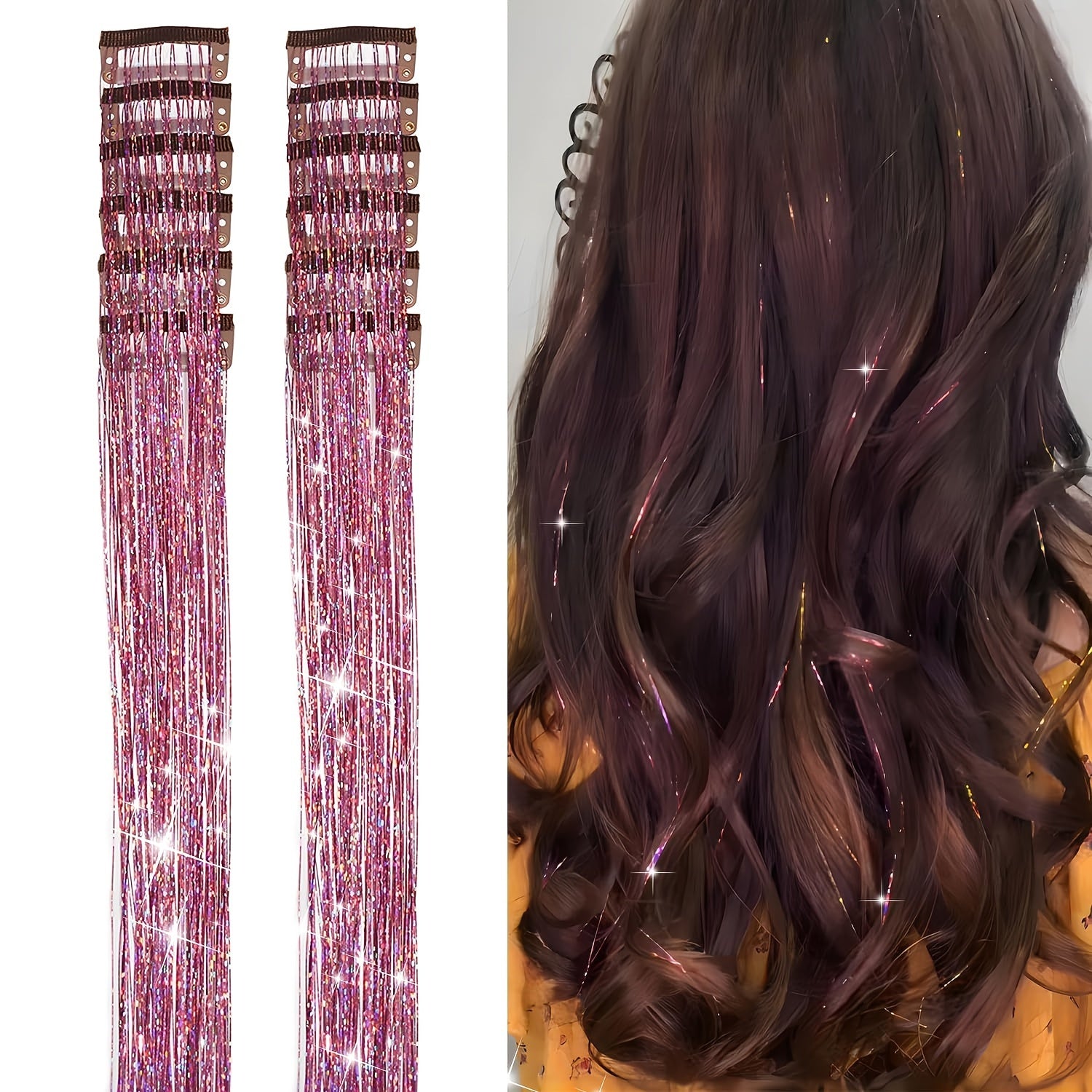 12Pcs Hair Tinsel Clips
