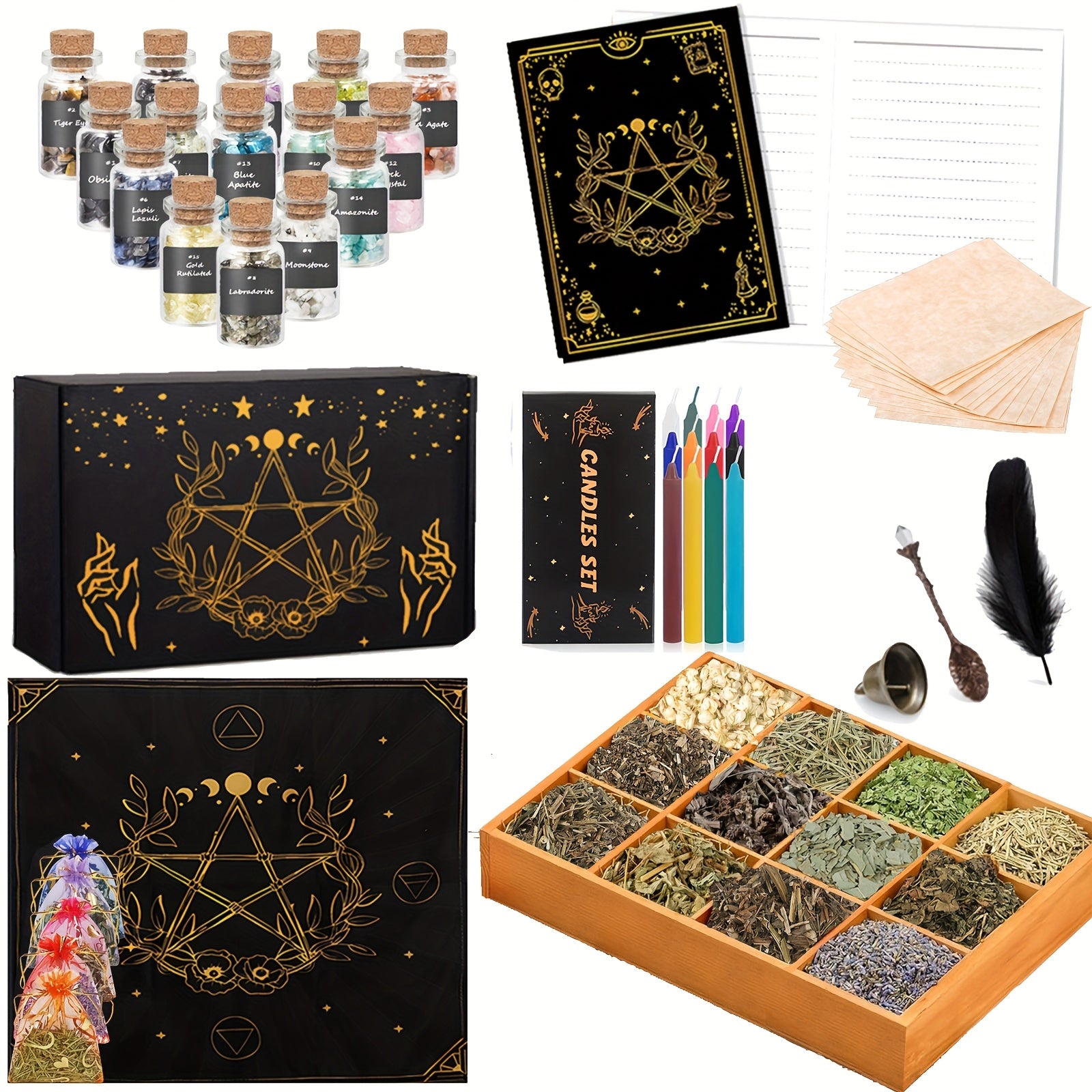 64pcs Witchcraft Supplies Kit