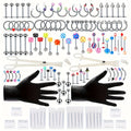 Piercing Kit with 14G 16G Stainless Steel and Acrylic Jewelry